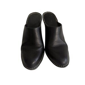 Donald J. Pliner Black Leather Mule Clog Heels – Size 6 – Made in Italy
